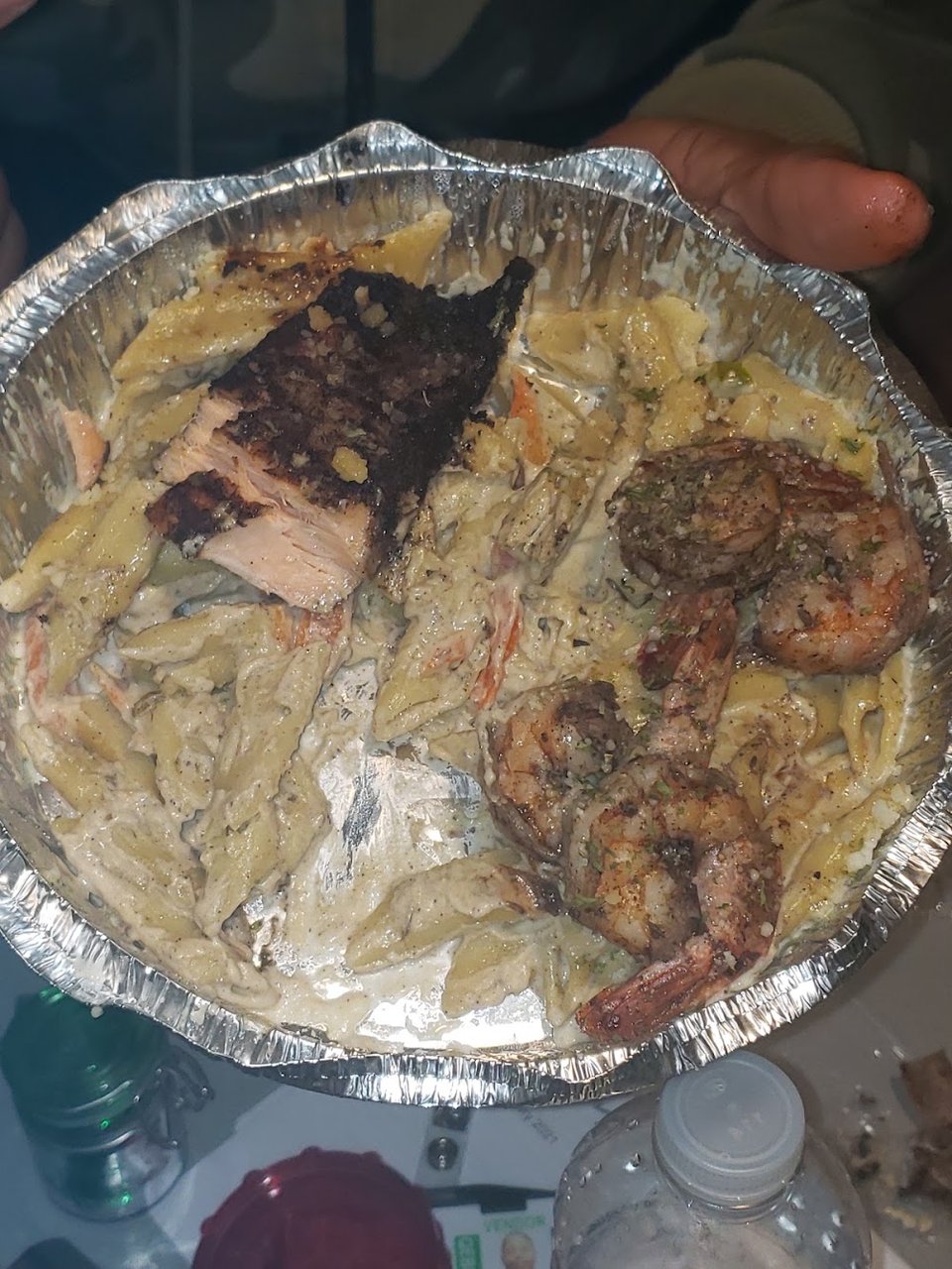 Salmon Shrimp Pasta